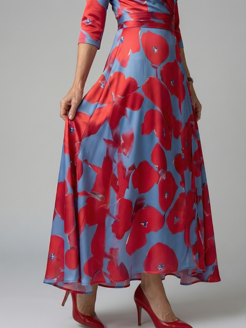 Celine | Midi-Kleid mit Wickelausschnitt