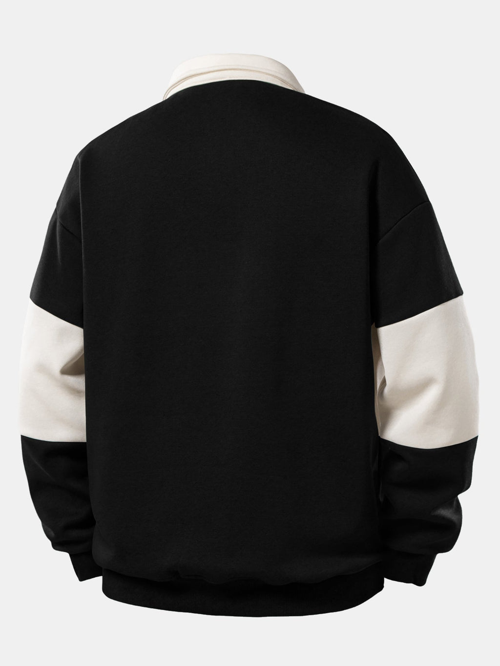 Bequemes Sweatshirt mit Farbblock-Design und Polo-Kragen