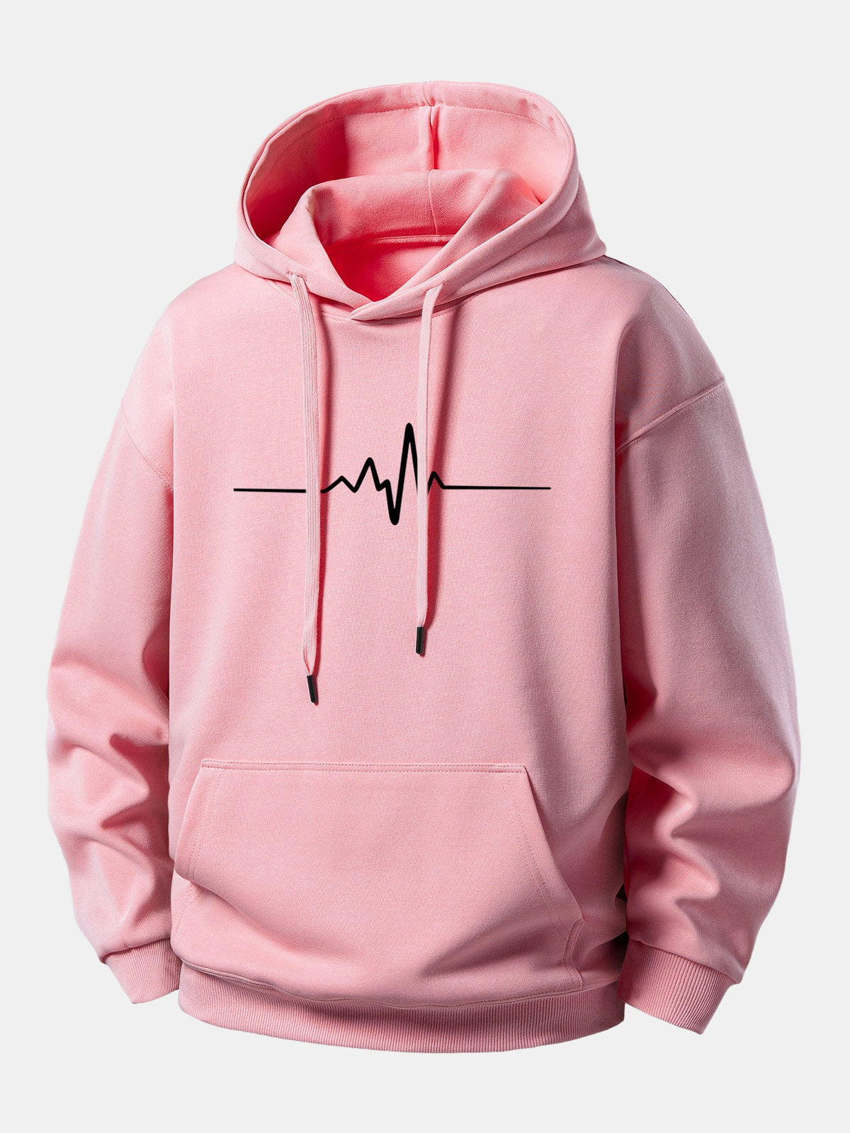 Herzfrequenz Hoodie in Bequemer Passform