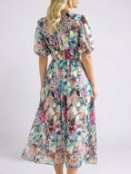 EULALIE | Blumenmuster Midi-Kleid
