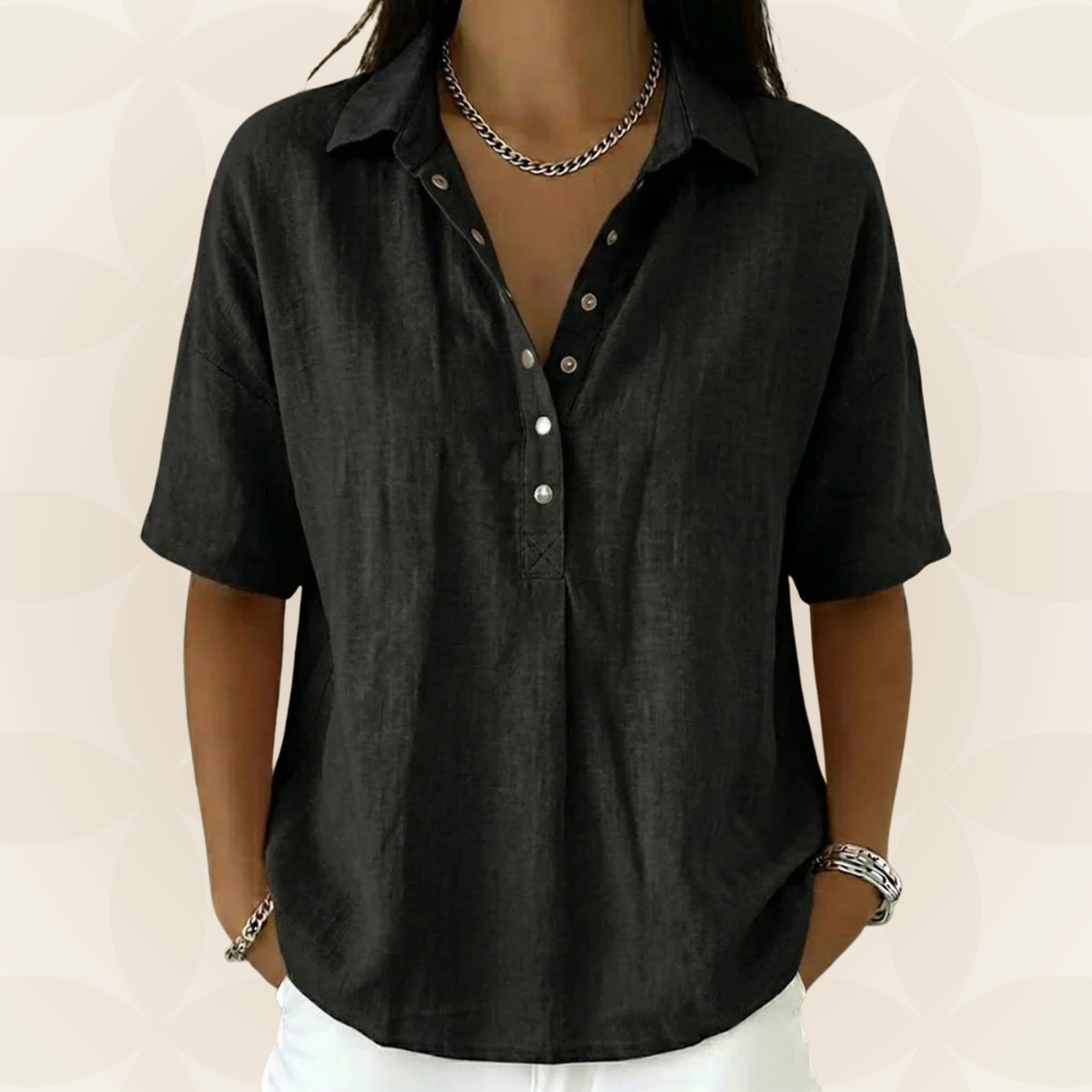 Sonja - Bluse mit Kragen und Knopfakzenten