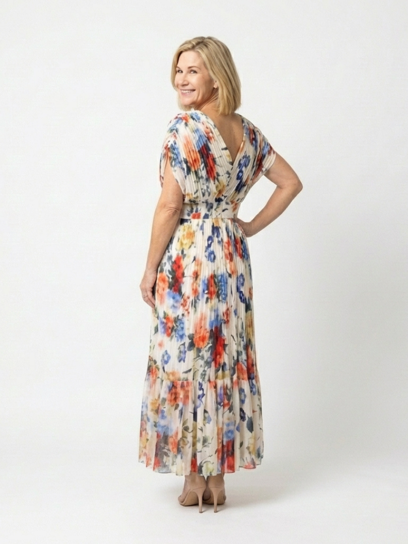Savannah | Floral Pleated Midi Dress