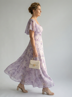Vaelis | Midi-Kleid mit Schmetterlingsärmeln