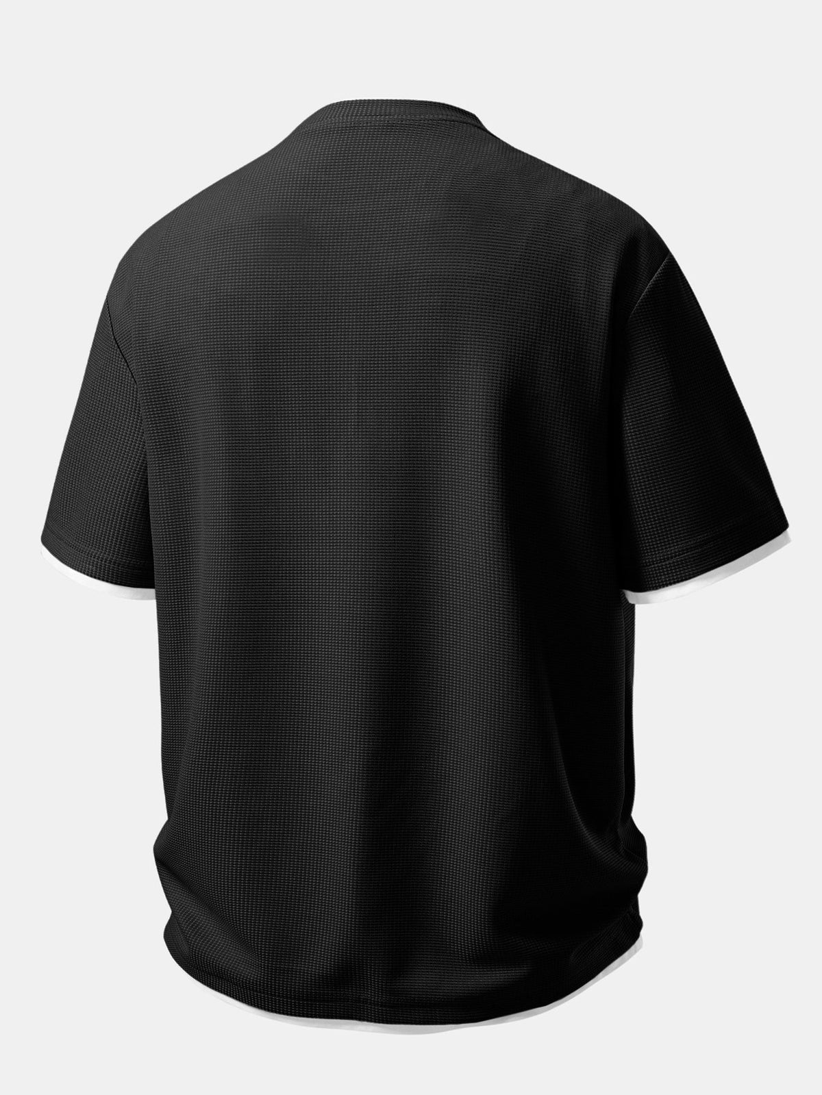 Bequemes 2-in-1 Waffel T-Shirt mit Rundhalsausschnitt und Waffel-Shorts in 7 Zoll