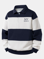 Bequemes Sweatshirt mit New York-Print und Farbblockdesign