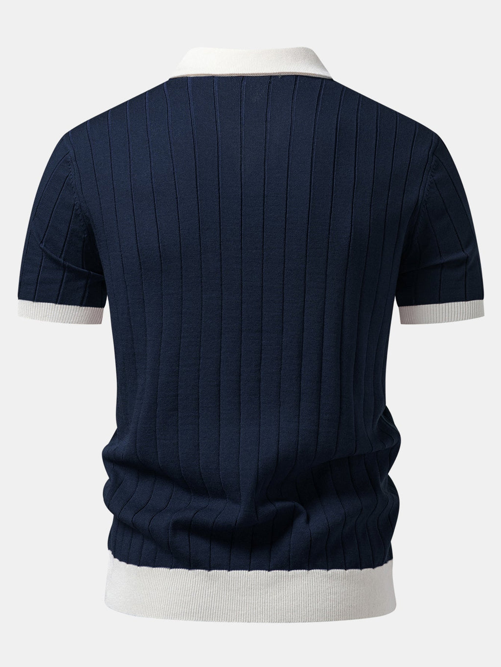 Kontrastbiesen Polo mit Johnny-Kragen & Slim Fit Tapered Hose