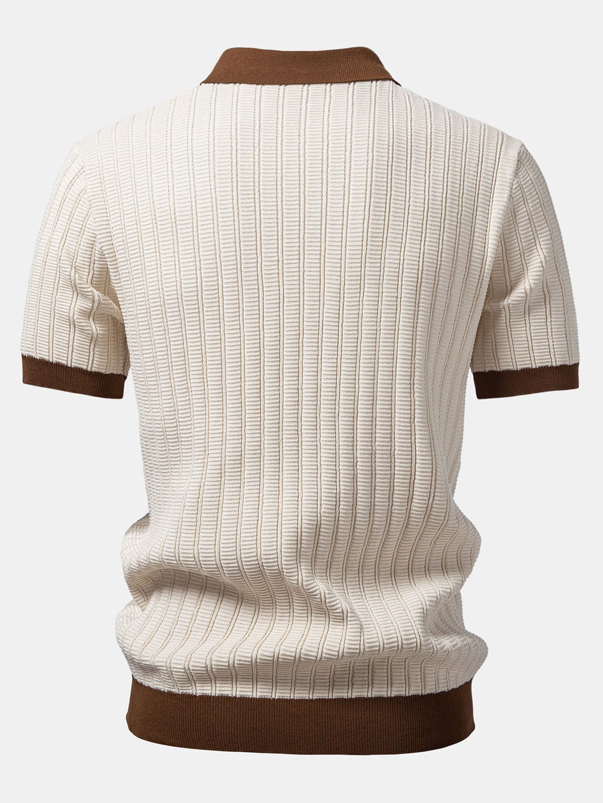 Kontrastreiches Strukturiertes Johnny-Kragen Polo mit Slim Fit Tapered Hose