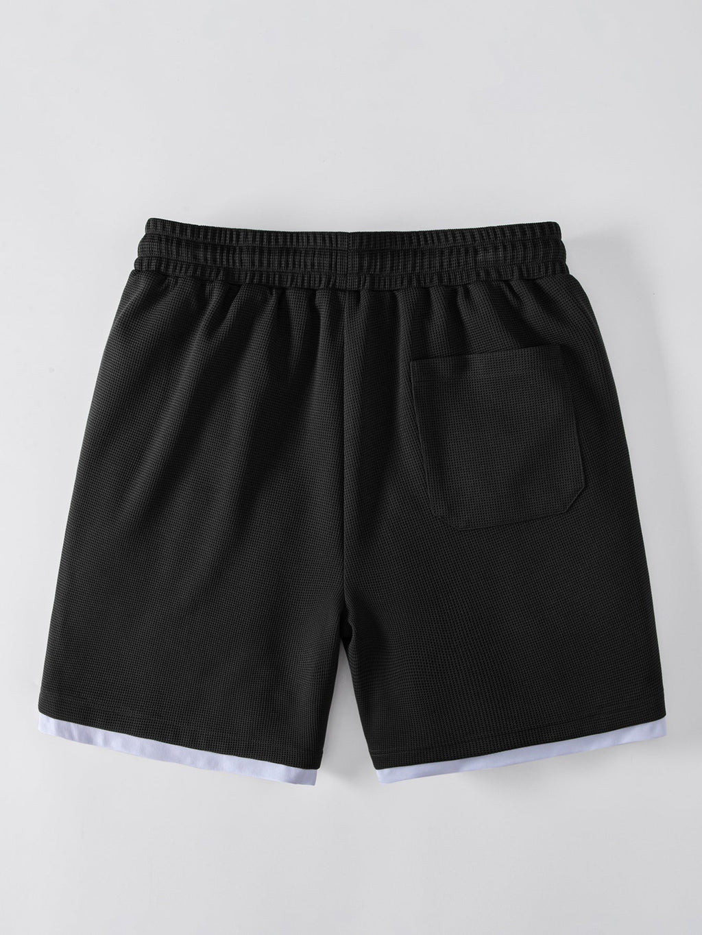 2-in-1 Waffle T-Shirt mit Kragen und 7-Zoll Shorts Set