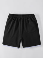 2-in-1 Waffle T-Shirt mit Kragen und 7-Zoll Shorts Set