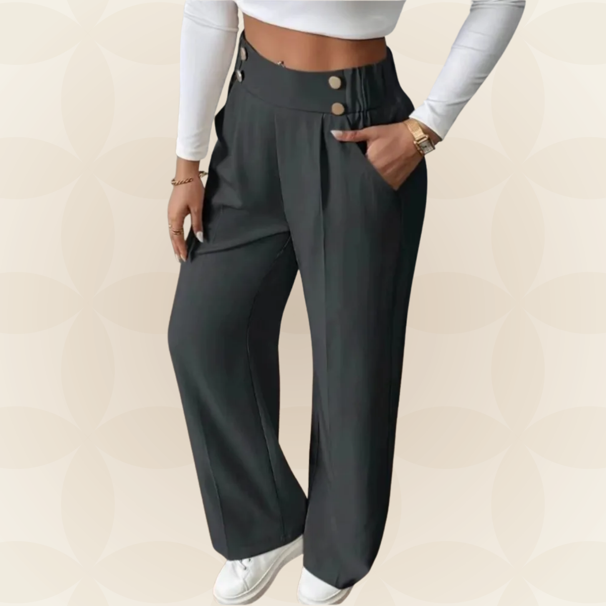 Anita - Elegante gerade Casual-Hose mit stilvollen Akzenten