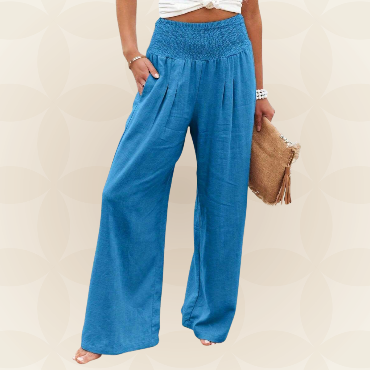 José | Hochtaillierte Lange Hose mit Taschen