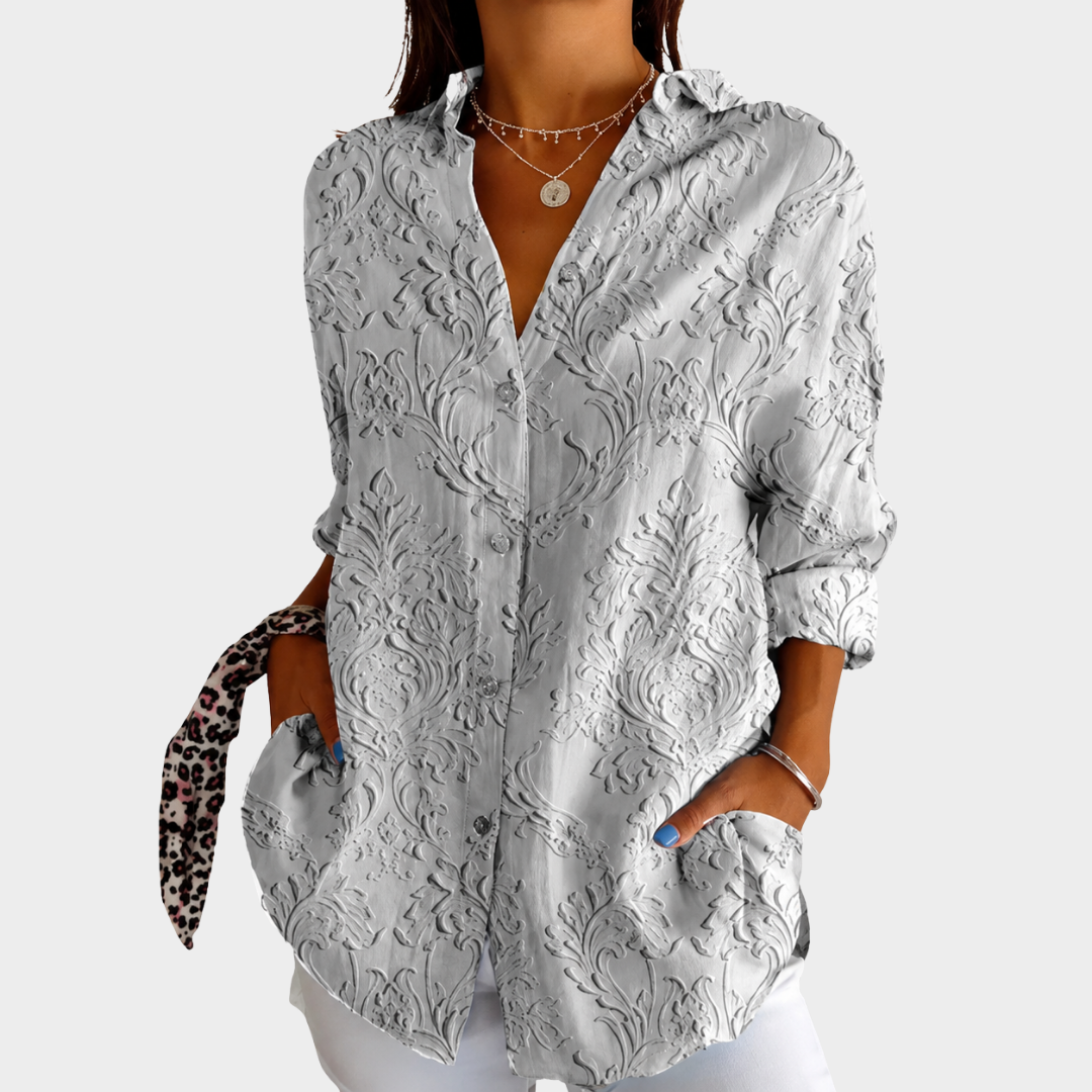 Strahlende und bunte Druckbluse