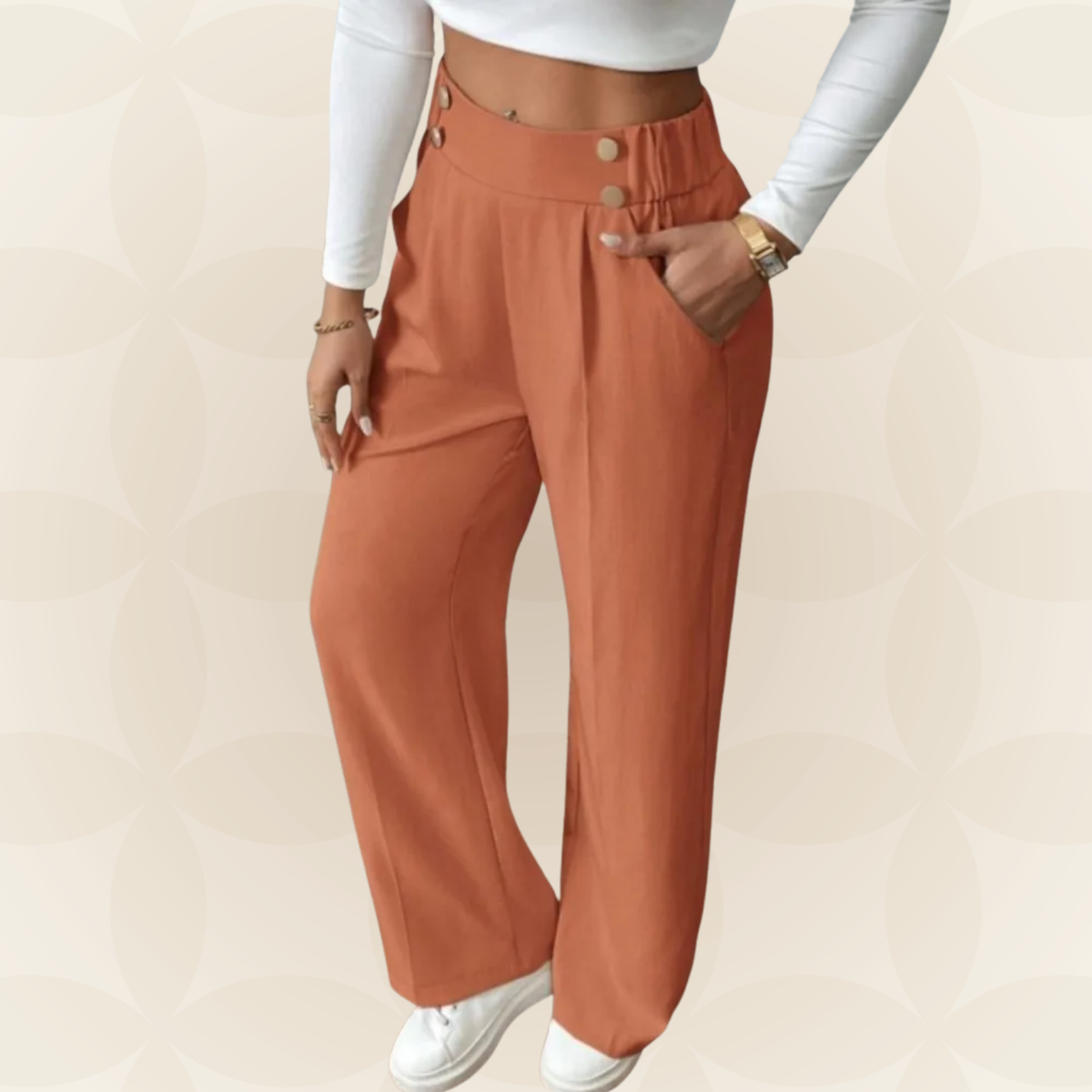 Anita - Elegante gerade Casual-Hose mit stilvollen Akzenten