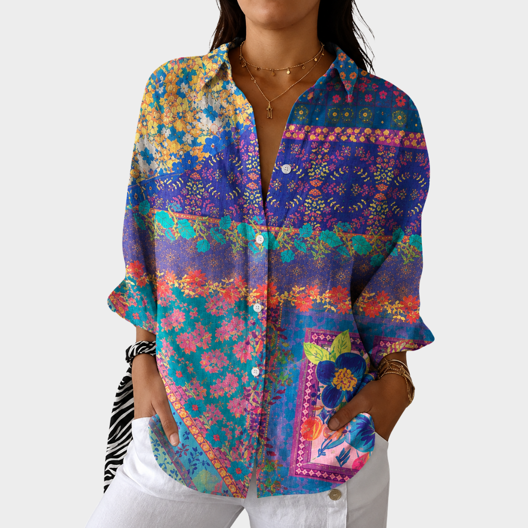 Leichte, Bunte Bluse mit Muster