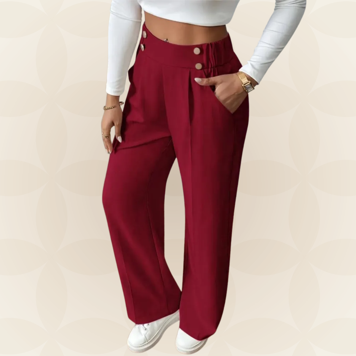 Anita - Elegante gerade Casual-Hose mit stilvollen Akzenten