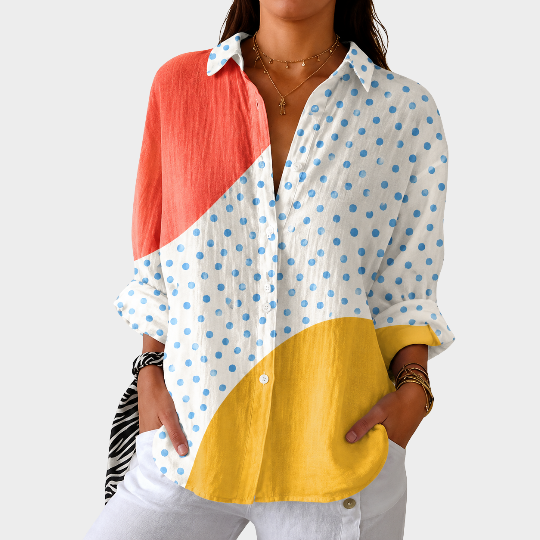 Leichte, farbenfrohe Bluse mit Muster