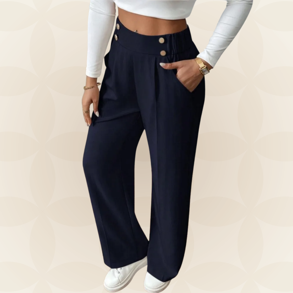 Anita - Elegante gerade Casual-Hose mit stilvollen Akzenten