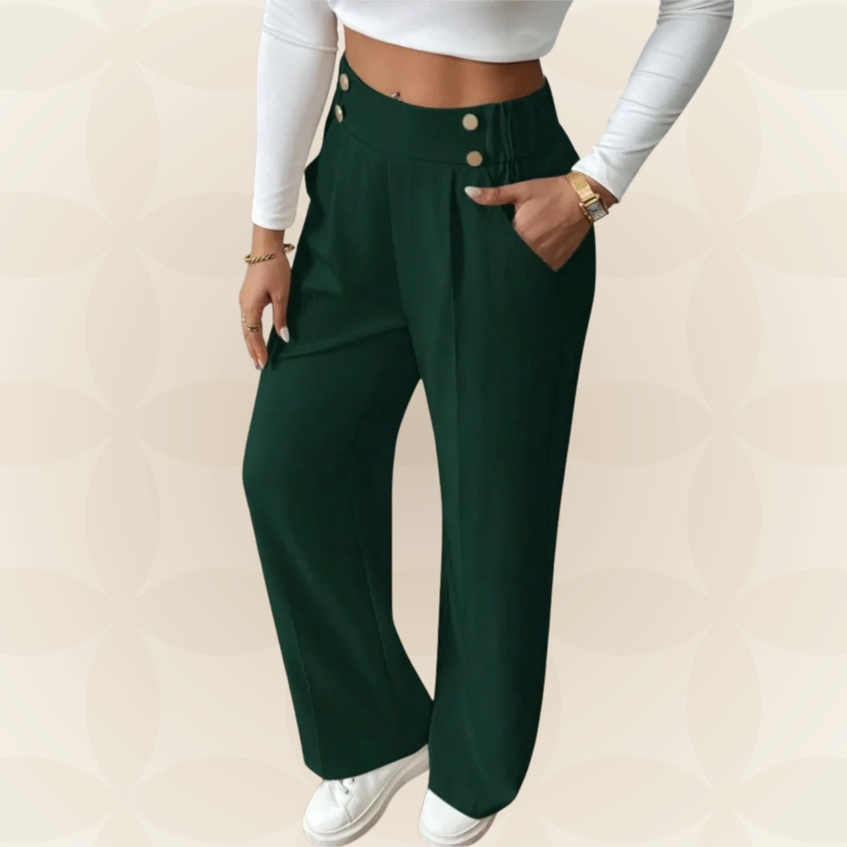 Anita - Elegante gerade Casual-Hose mit stilvollen Akzenten