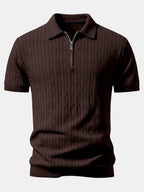 Twisted Jacquard Knit Polo & Slim Fit Tapered Pants
