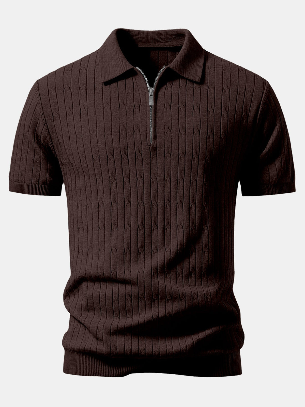 Twisted Jacquard Knit Polo & Slim Fit Tapered Pants