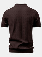 Twisted Jacquard Knit Polo & Slim Fit Tapered Pants