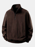 Viertelreißverschluss-Sweatshirt mit Rippcord-Raglanärmeln