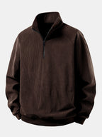 Viertelreißverschluss-Sweatshirt mit Rippcord-Raglanärmeln