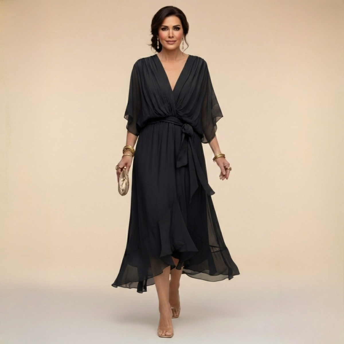 Sfumato | V-Neck Chiffon Dress