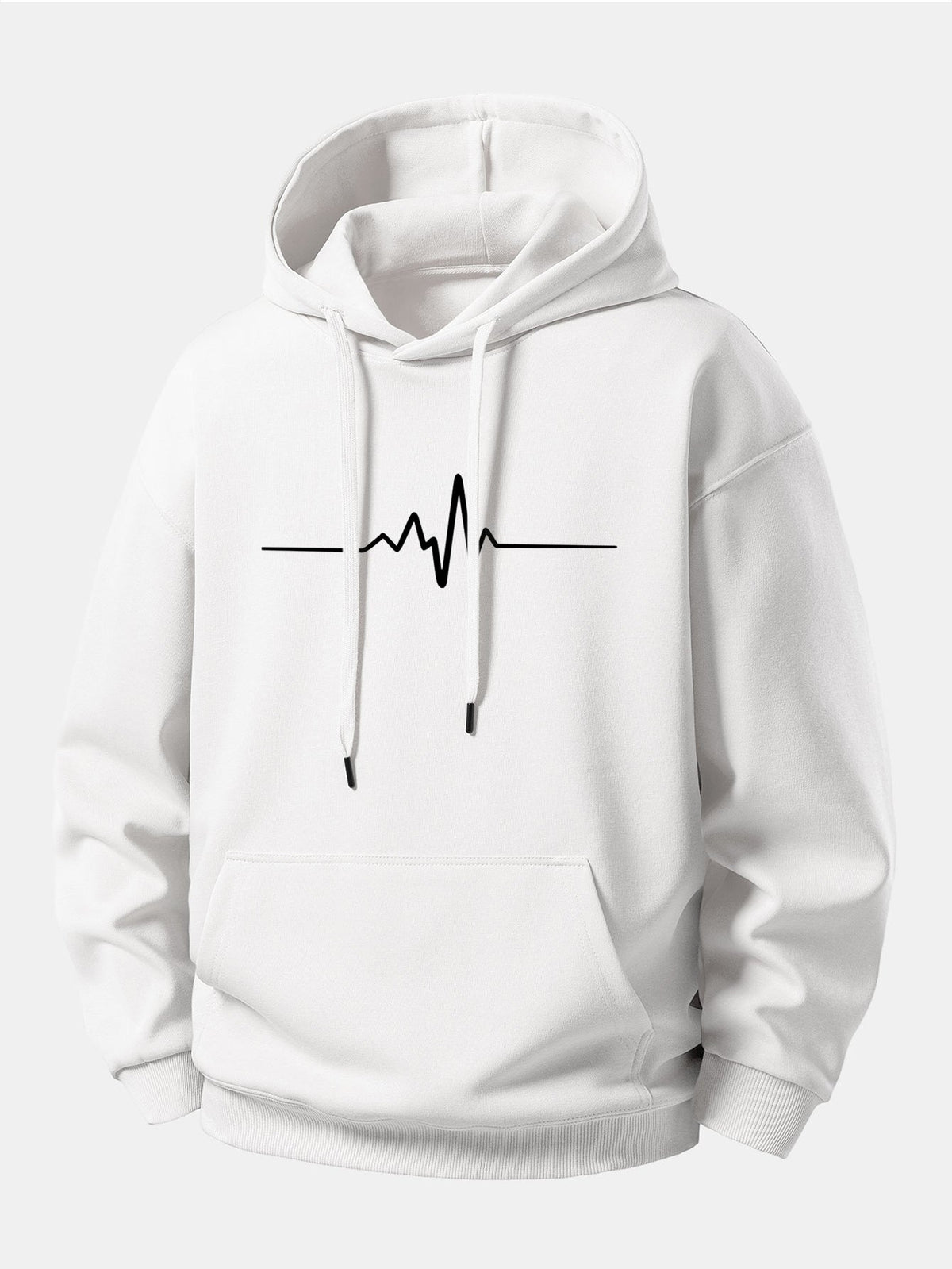 Herzfrequenz Hoodie in Bequemer Passform