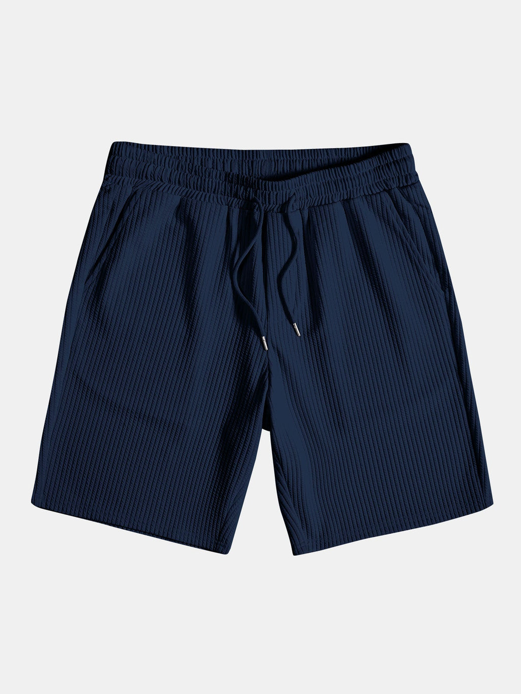 Ripp-Top mit Stehkragen und Shorts