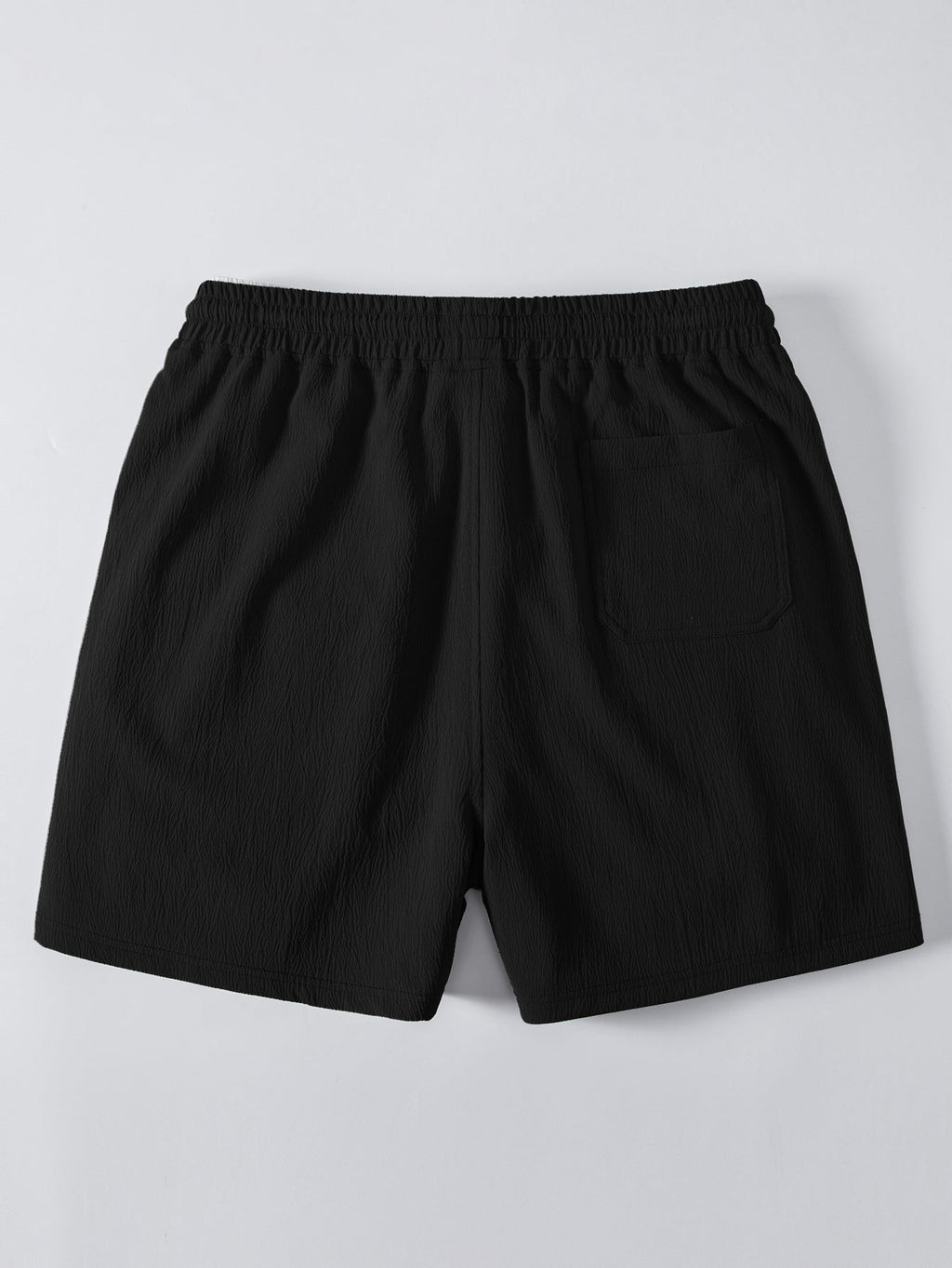 Gestreiftes Hemd mit Textur und Knöpfen sowie Kurzshorts mit Kordelzug – 5"