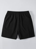 Gestreiftes Hemd mit Textur und Knöpfen sowie Kurzshorts mit Kordelzug – 5"