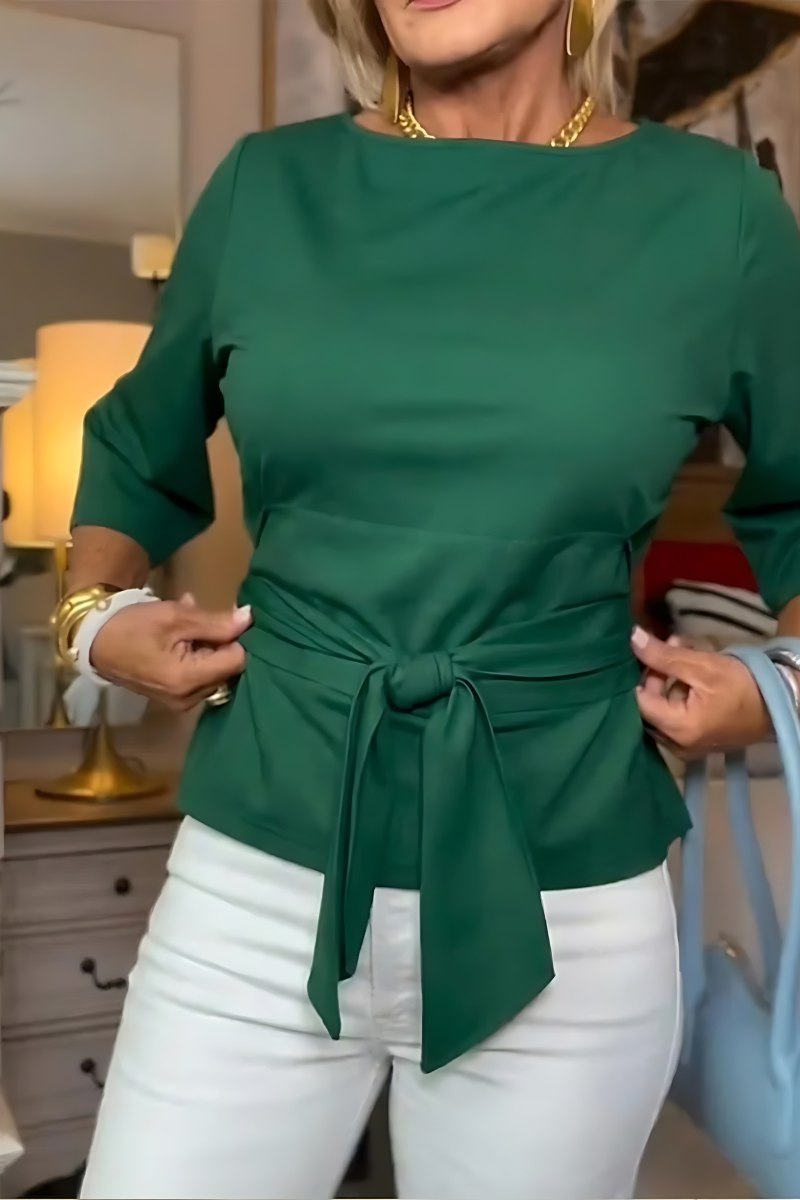 Nathalie - Elegantes Taillenshirt mit Schleifen (Kaufe 1, Erhalte 1 Gratis)