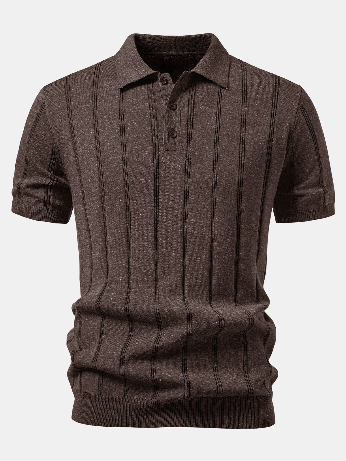 Gestreiftes Leinen-Polo mit Rippstrick und Slim Fit Tapered Hose