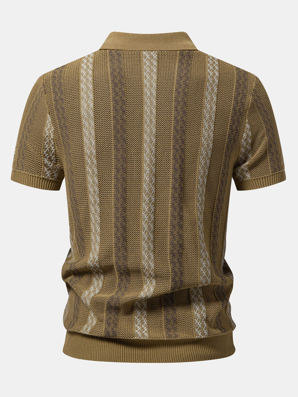 Gestreiftes strukturiertes Strick-Polo mit Slim Fit tapered Hose