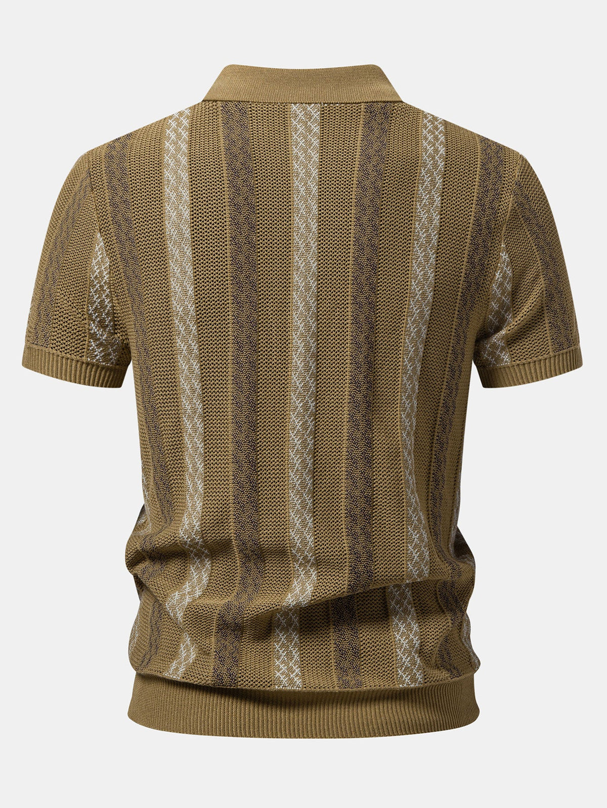 Gestreiftes strukturiertes Strick-Polo mit Slim Fit tapered Hose