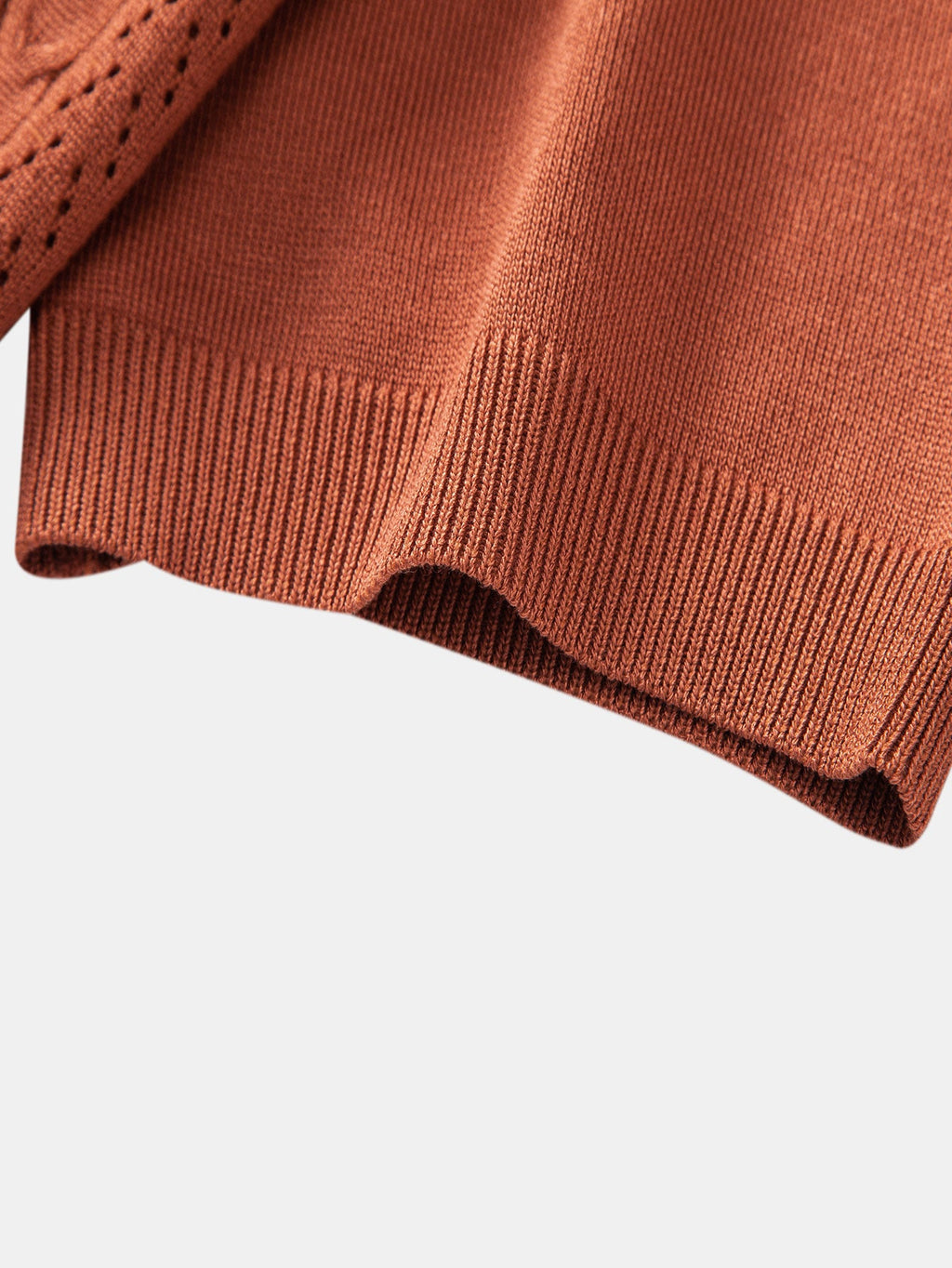 Jacquard-Design Strickhemd mit Knopfleiste & gerade Leinenhose