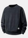 Versatile 2-in-1 Crew Neck Stretch Corduroy Sweater