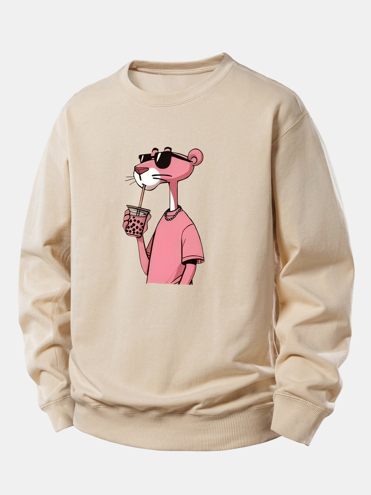 Bequemer Sweatshirt mit Pink Panther Motiv