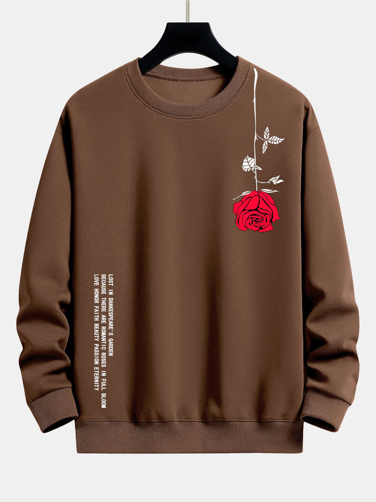 Roosprint Relaxed Fit Sweatshirt with Slogan
