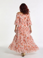 ROSALIE | MAXI DRESS WITH FLORAL RUFFLES