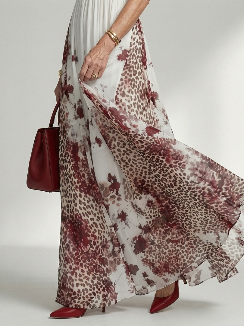 Orlune | Weißes Falten-Maxikleid