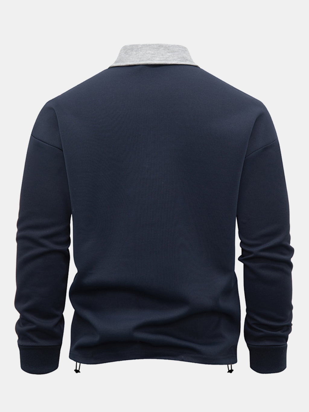 Kontraststreifen-Polo-Kragen-Sweatshirt
