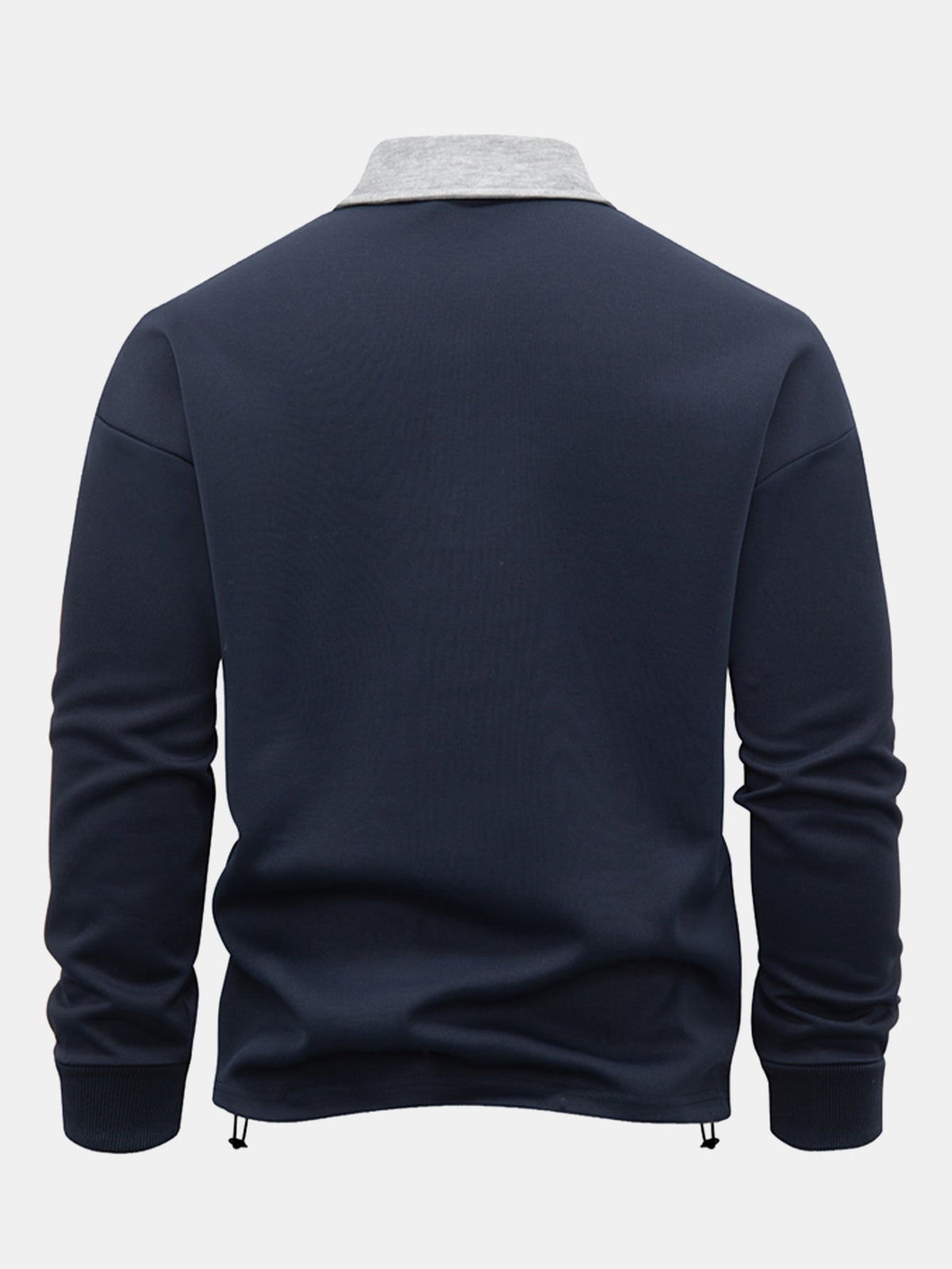 Kontraststreifen-Polo-Kragen-Sweatshirt