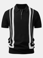 Kontrast Waffle Zip Knit Polo & Slim Fit Tapered Pants