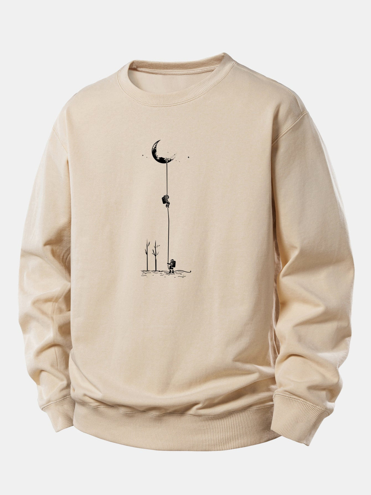 Entspannte Sweatshirt mit Mond-Astronauten-Motiv