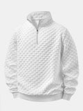 Viertelreißverschluss Sweatshirt im Checkerboard-Jacquard-Design