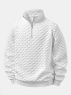 Viertelreißverschluss Sweatshirt im Checkerboard-Jacquard-Design