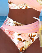 Jolina | Floral Split Bikini with Contrast Design