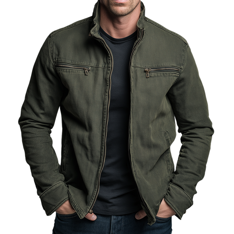 Raufeld – Retro Baumwoll-Zip-Jacke